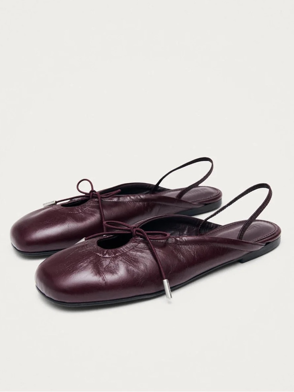 Alohas OLI RIFT BURGUNDY LEATHER BALLET FLATS size 39 - Picture 2 of 5